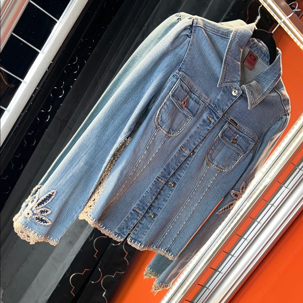 Rare Parasuca Couture Embroidered Denim Jacket